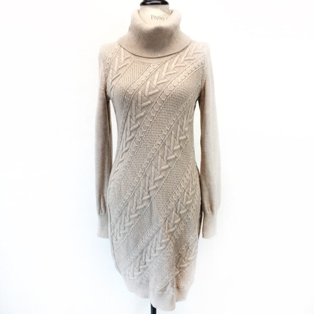 Banana Republic Heritage Brown Merino Knit Dress Blend Cozy Preppy Casual Medium - Picture 2 of 7